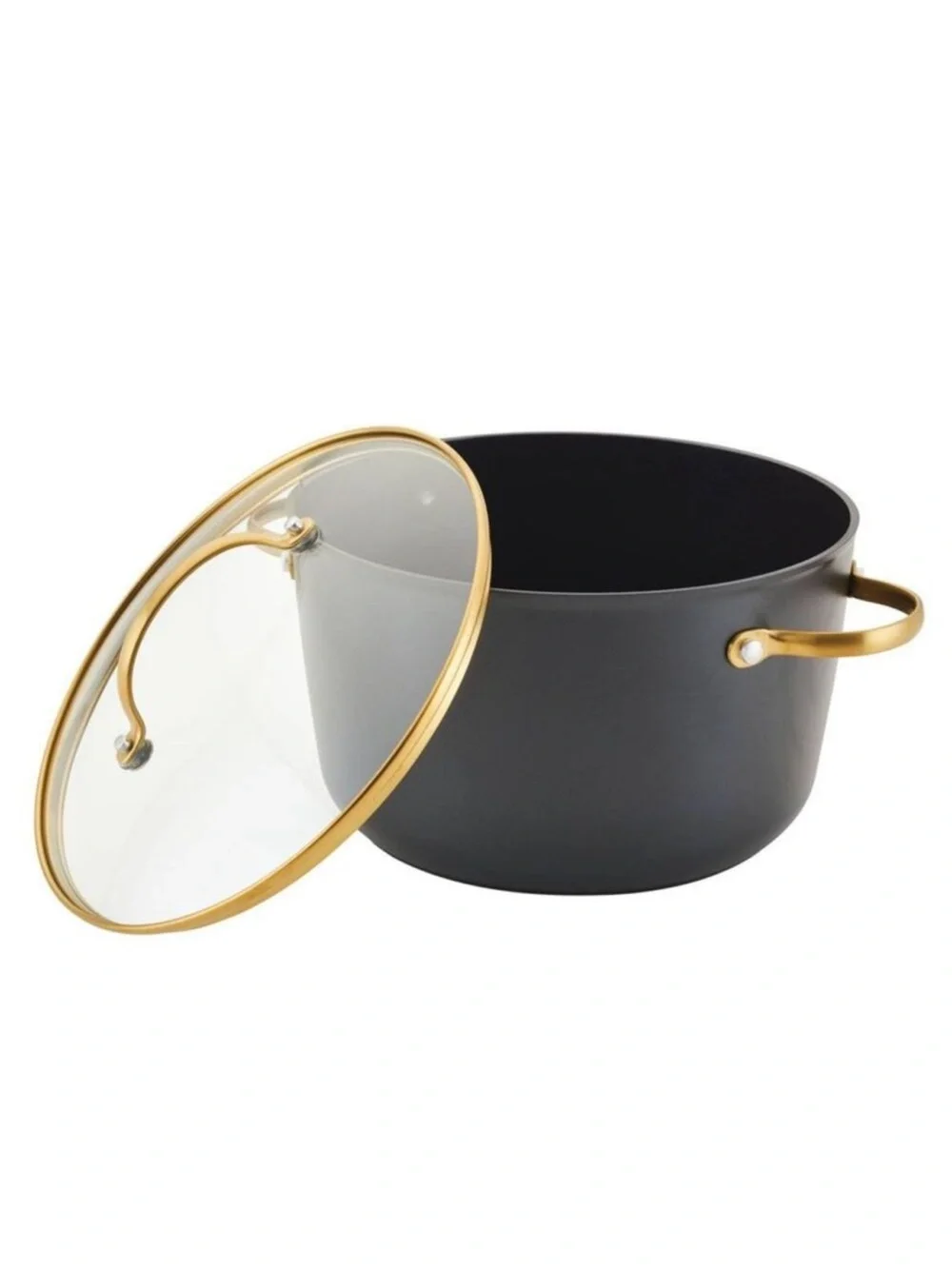 Farberware - Ceramic Aluminum Stainless Steel Stockp Black